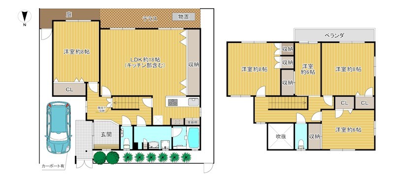 岩倉三宅町貸家 間取り