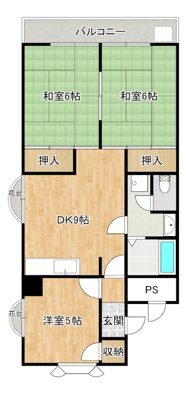 ハイツ帆柱 間取り
