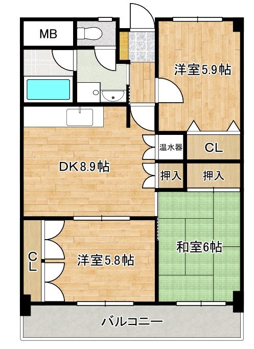 メルディアキューブやはた 間取り