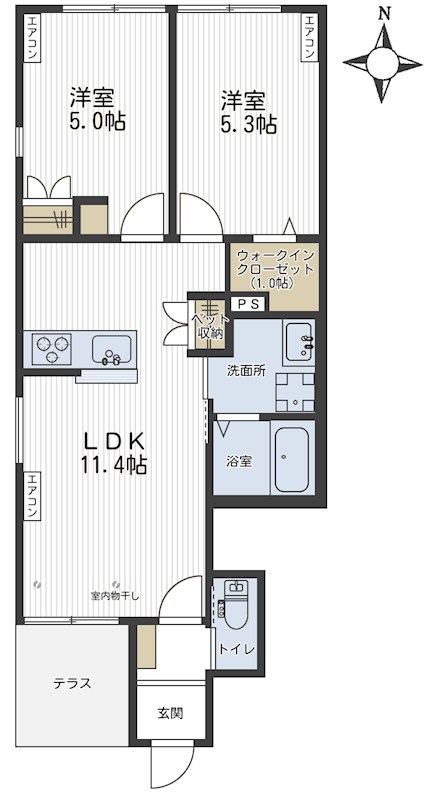Ｅｖｅｒｇｒｅｅｎ　Ｈｉｌｌｓ 間取り