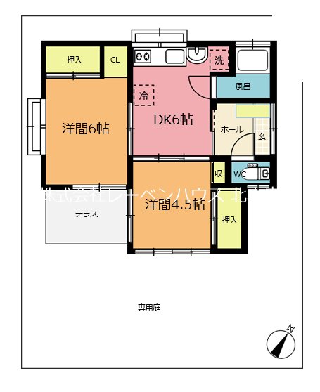 北本市東間4丁目平屋戸建て 間取り