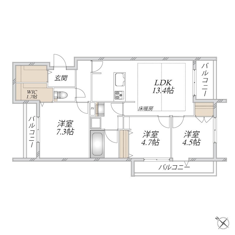 領家プライムコートⅠ 間取り