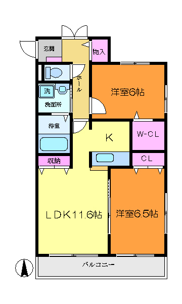 グランデ 303号室 間取り