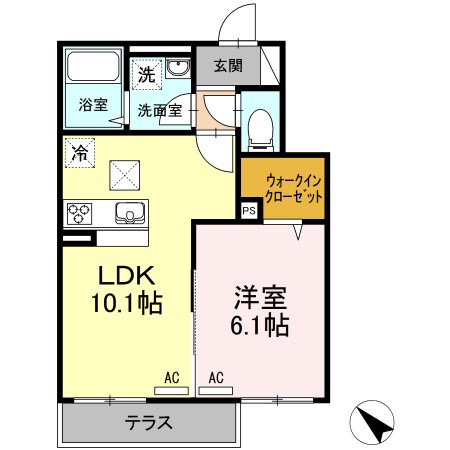新川崎ヴィラージュA 101号室 間取り