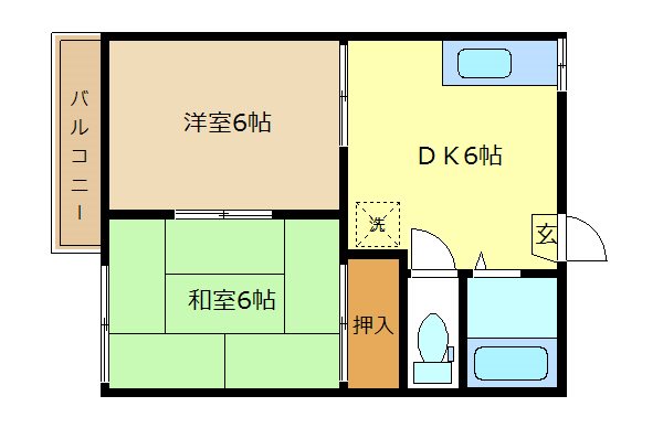 サニーハイツC  107号室 間取り