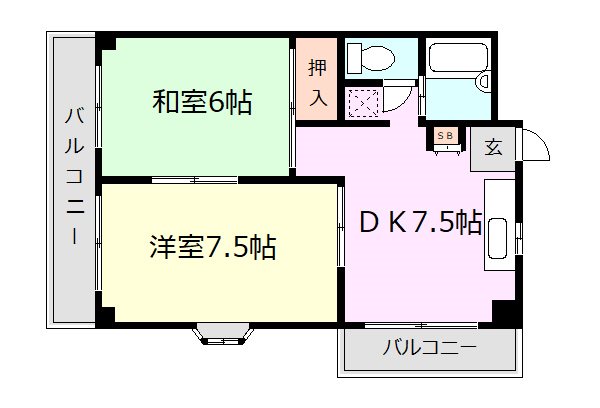 荒井ビル  403号室 間取り