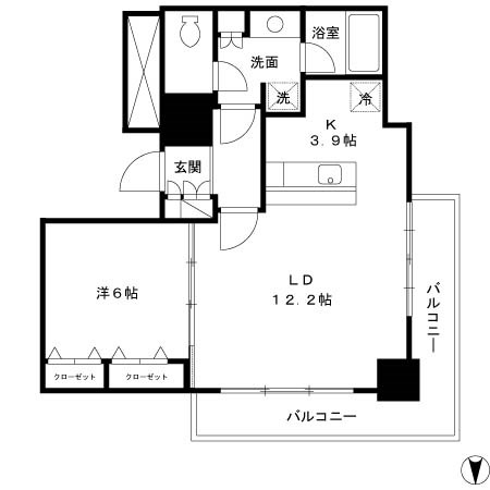 パシフィックロイヤルコートみなとみらいアーバンタワー 1407号室 間取り