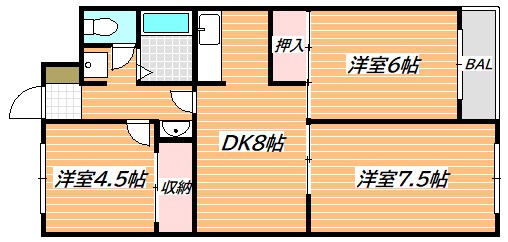 グランベール3号館 間取り図