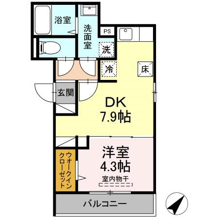 ＷＩＮＧＳ 103号室 間取り