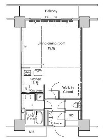 パシフィックロイヤルコートみなとみらいオーシャンタワー  2404号室 間取り