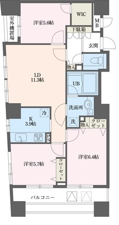 ドゥーエ横浜駅前 1610号室 間取り