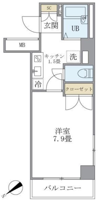 ＫＤＸレジデンス横浜関内 801号室 間取り