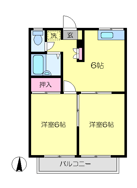 エステートピア新川崎Ａ棟 202号室 間取り