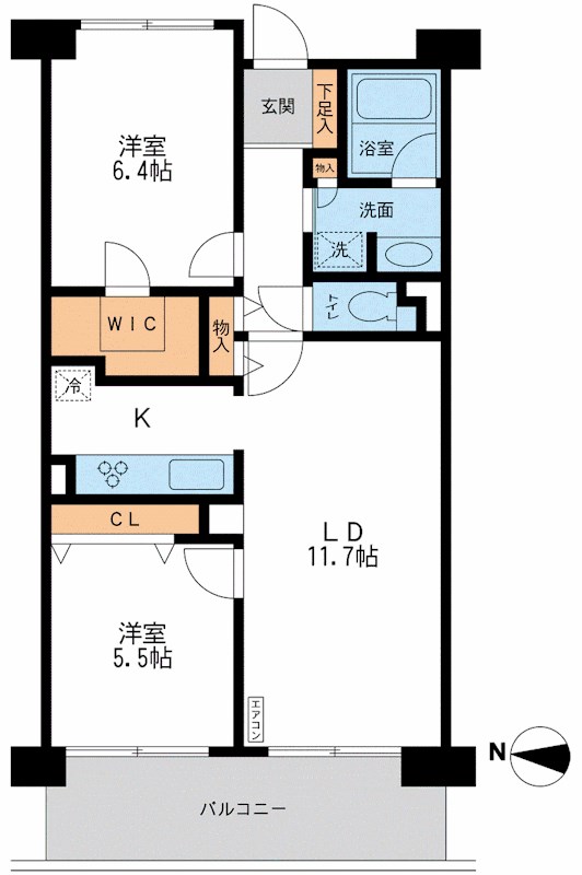 CASSIA横濱ガーデン山 205号室 間取り