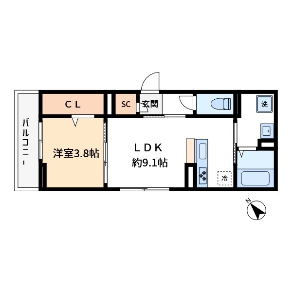 ボヌール大島上町 間取り図