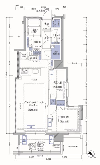 ラティエラ横濱大通り公園 810号室 間取り