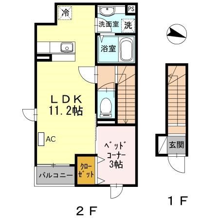 ヒルトップフラット 201号室 間取り