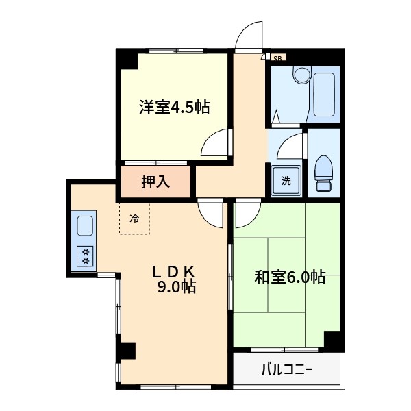 パールハイムハナダ 間取り図