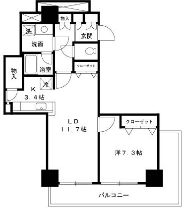 パシフィックロイヤルコートみなとみらいオーシャンタワー 613号室 間取り