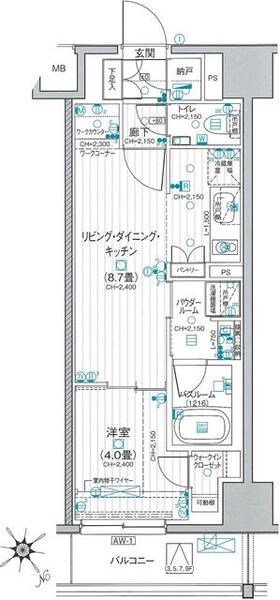 デュオステージ横濱伊勢佐木 1003号室 間取り