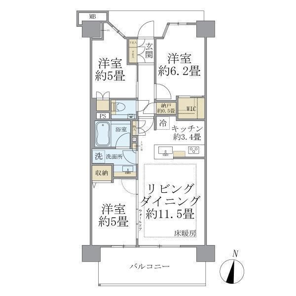 プラウド横浜幸ヶ谷 307号室 間取り