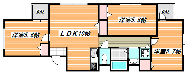 パークグレイスB棟 間取り図