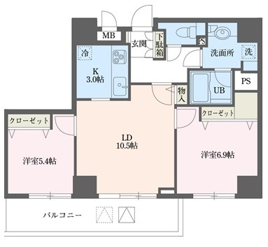 ドゥーエ横浜駅前 2001号室 間取り