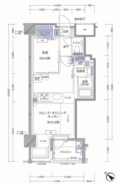 ラティエラ横濱大通り公園 803号室 間取り