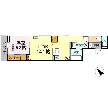 (仮)D-ROOM昭和二丁目 302号室 間取り