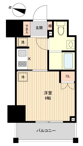 レノス新子安 611号室 間取り