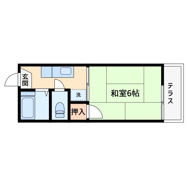 コーポ睦ヶ丘 102号室 間取り