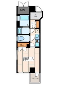 フレア伊藤 303号室 間取り