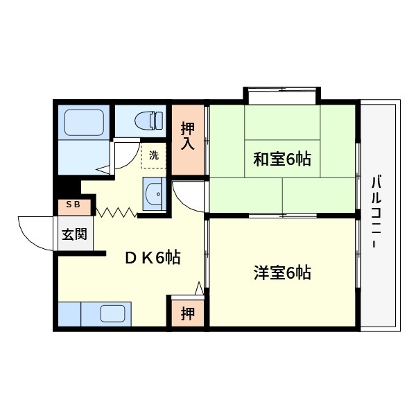 ダイヤモンドハイツB棟  間取り図