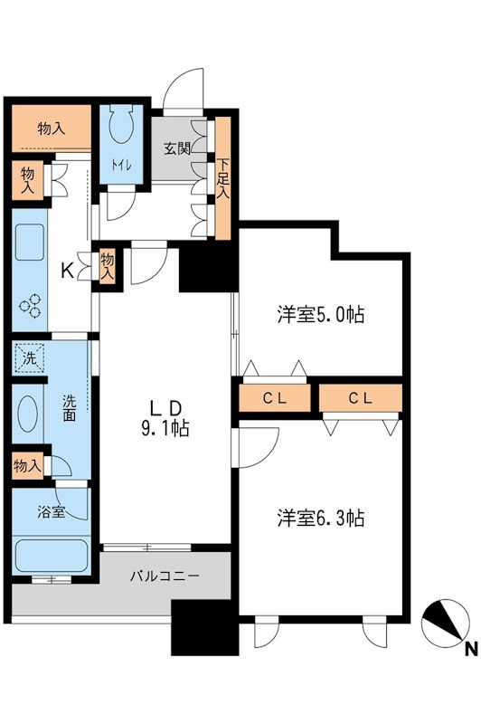 メトロタワー山下町 1302号室 間取り