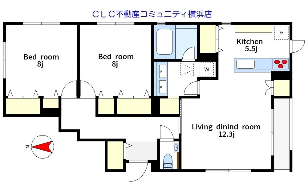 ローズコート東神奈川 1F号室 間取り