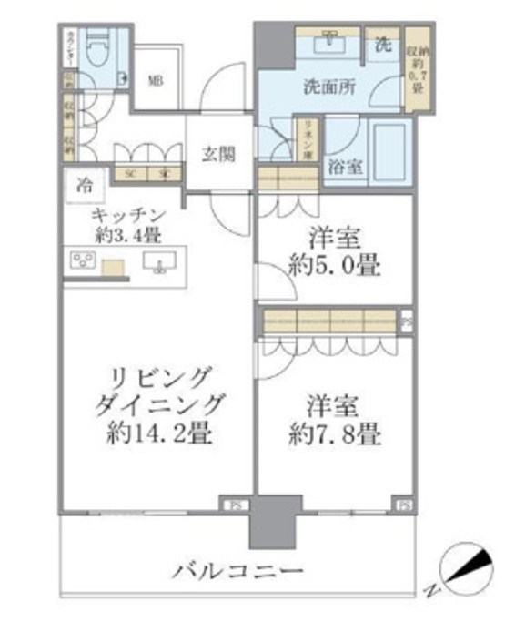 ザ・タワー横浜北仲 923号室 間取り