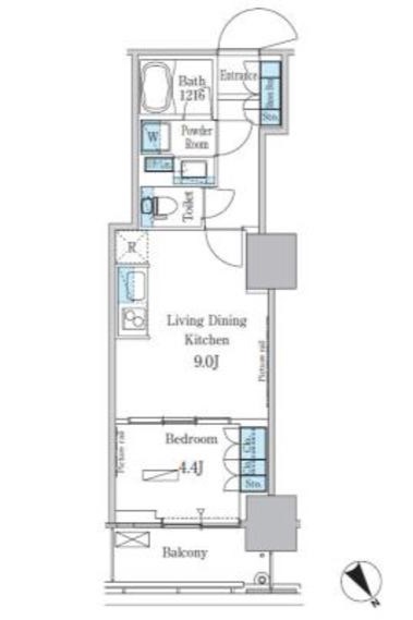 パークアクシス横濱関内ＳＱＵＡＲＥ 1203号室 間取り