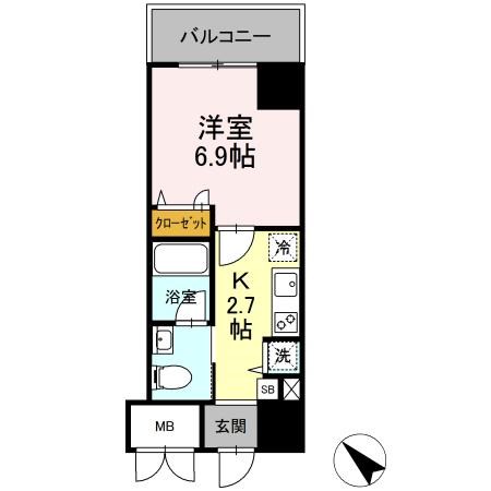 ゲートレジデンス鶴見 1006号室 間取り