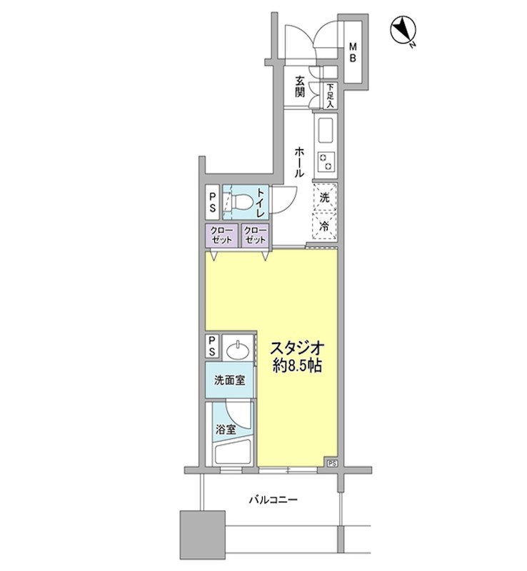 パークフラッツ横濱公園 606号室 間取り