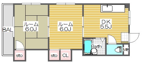 第二下河原ハイツ 102号室 間取り