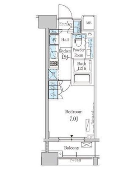 パークアクシス横浜山下町 802号室 間取り