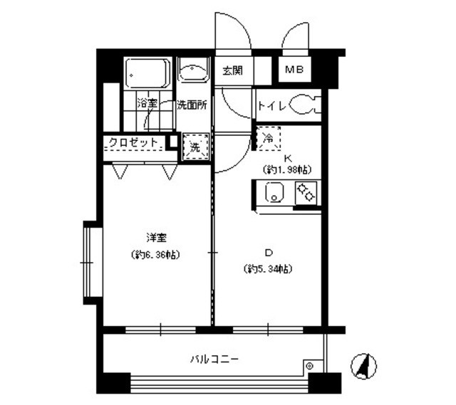 パークヒル三ッ沢 406号室 間取り