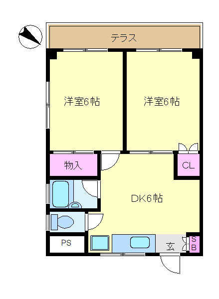 田辺マンション  101号室 間取り