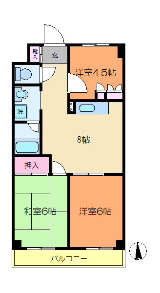 ファミール小田 302号室 間取り