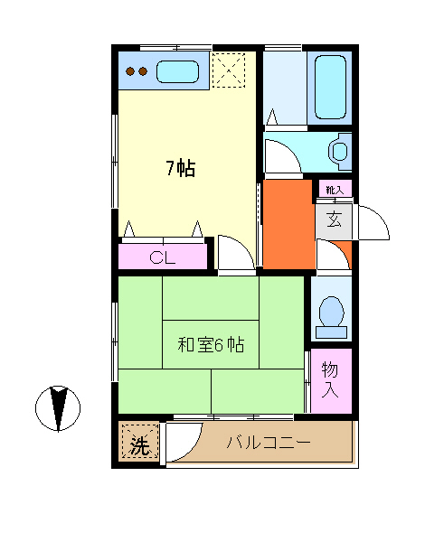 シェルポート 202号室 間取り