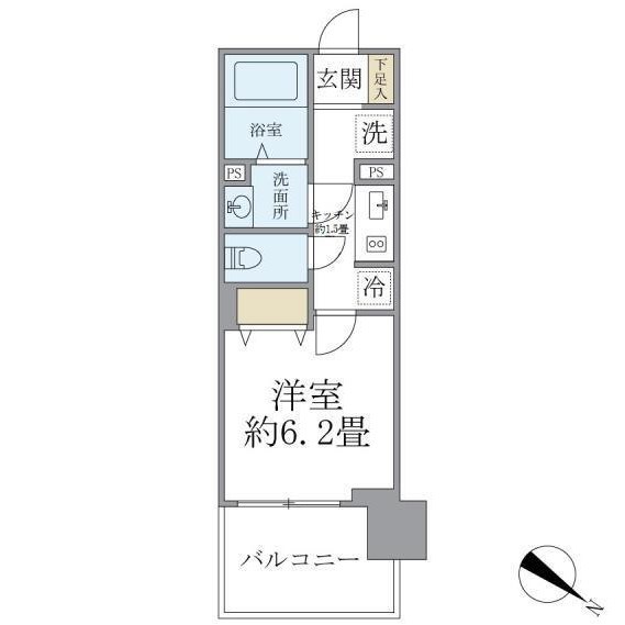 フェルモ横浜桜木町 302号室 間取り