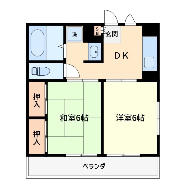 サンハイツ梶山 301号室 間取り