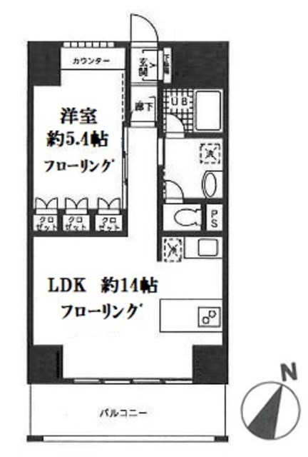 ロジュマン湘南 1303号室 間取り