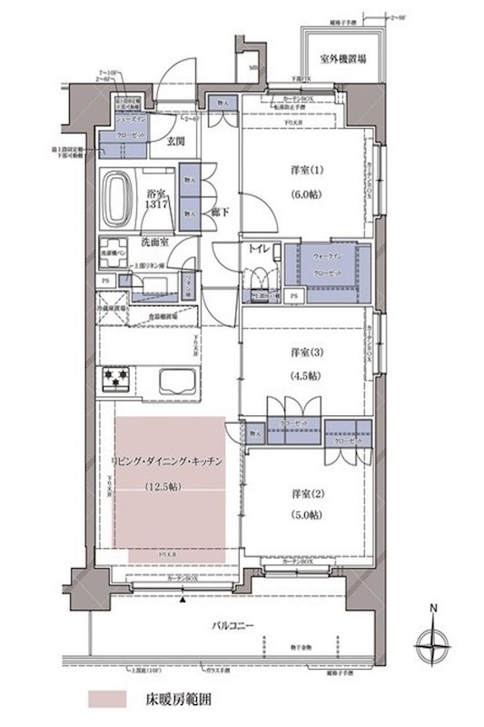 ディームス横濱青木町 606号室 間取り