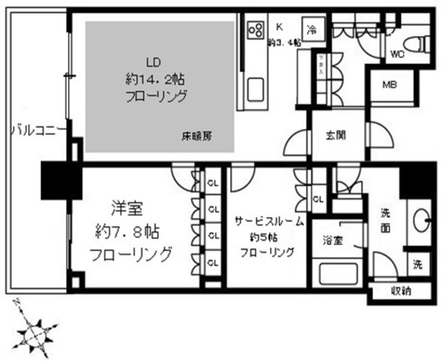 ザ・タワー横浜北仲 3223号室 間取り